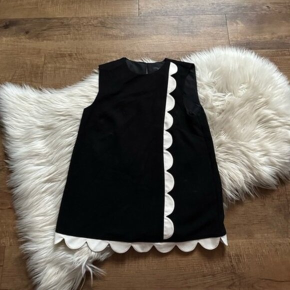 VICTORIA BECKHAM Black And White Scallop Top Size XS - Picture 2 of 5